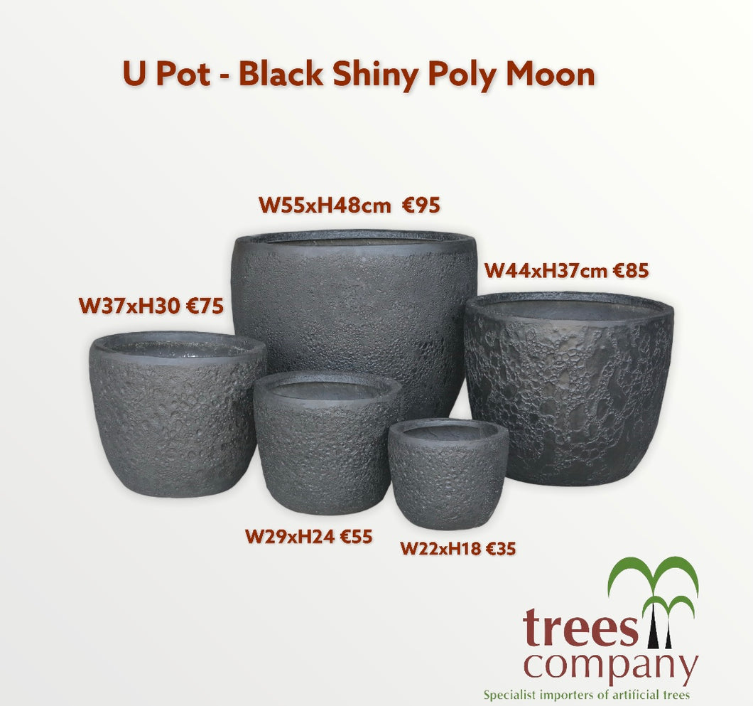 U Pot - Black Shiny Poly Moon